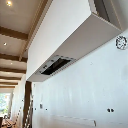Smooth finished ceiling and walls after texture removal